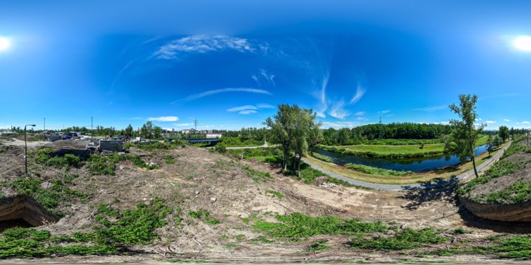 360° panorama staveniště s terénními úpravami